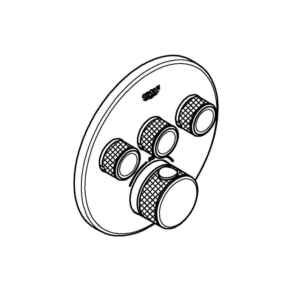 Grohe Grohtherm SmartControl Ankastre Termostatik Banyo/Duş Bataryası (Sıva Üstü Grubu), 3 Yollu, Fırçalı Sert Grafit, 29121AL0