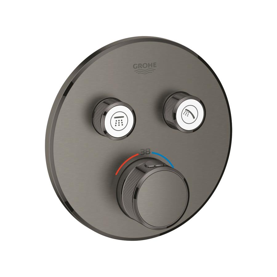 Grohe Grohtherm SmartControl Ankastre Termostatik Banyo/Duş Bataryası (Sıva Üstü Grubu), 2 Yollu, Fırçalı Sert Grafit, 29119AL0