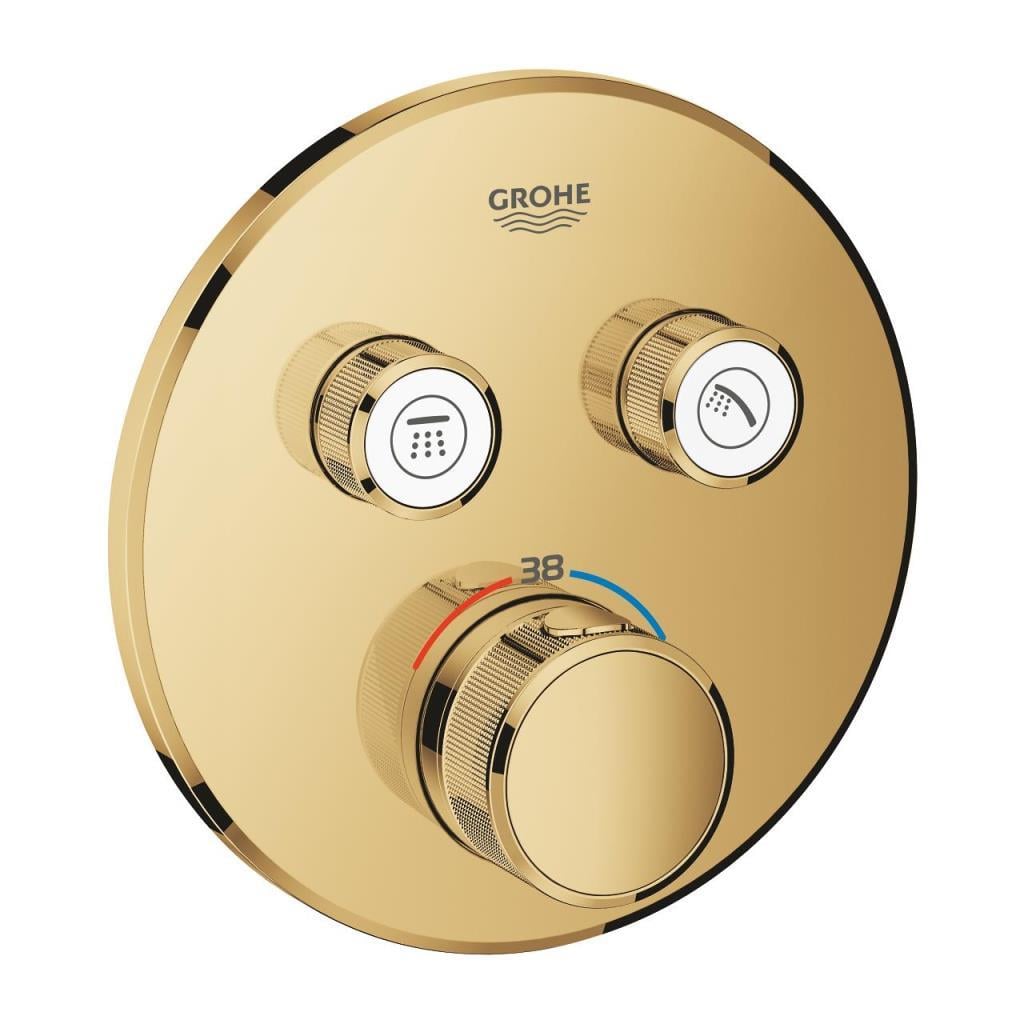 Grohe Grohtherm SmartControl Ankastre Termostatik Banyo Bataryası, Çift Valfli Akış Kontrollü (Sıva Üstü Grubu), Altın, 29119GL0