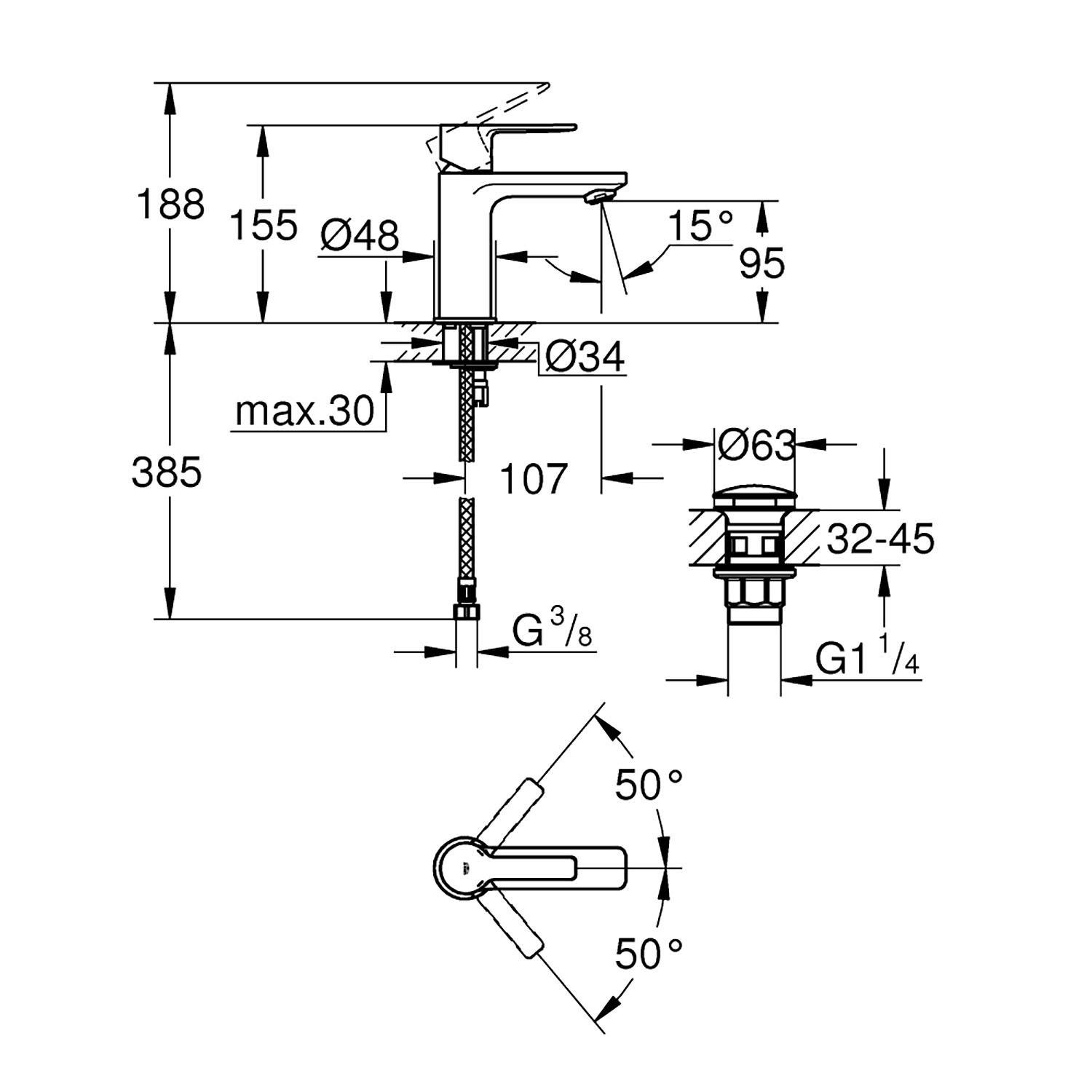 Grohe Lineare Lavabo Bataryası Krom, 23791001
