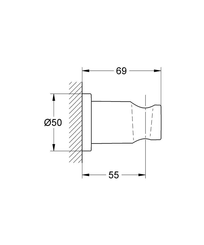 Grohe Rainshower Duş Çıkış Dirseği, Hayalet Siyah, 22117KF0