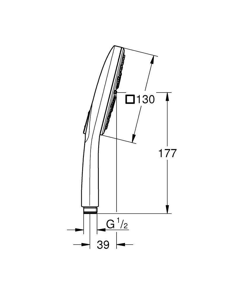 Grohe RainShower SmartActive 130 Cube El Duşu, 3 Akışlı, Bakır, 26582DA0 
