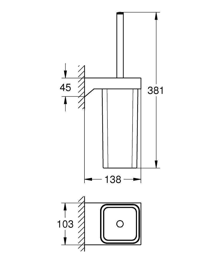 Grohe Selection Cube Tuvalet Fırçalığı Krom, 40857000