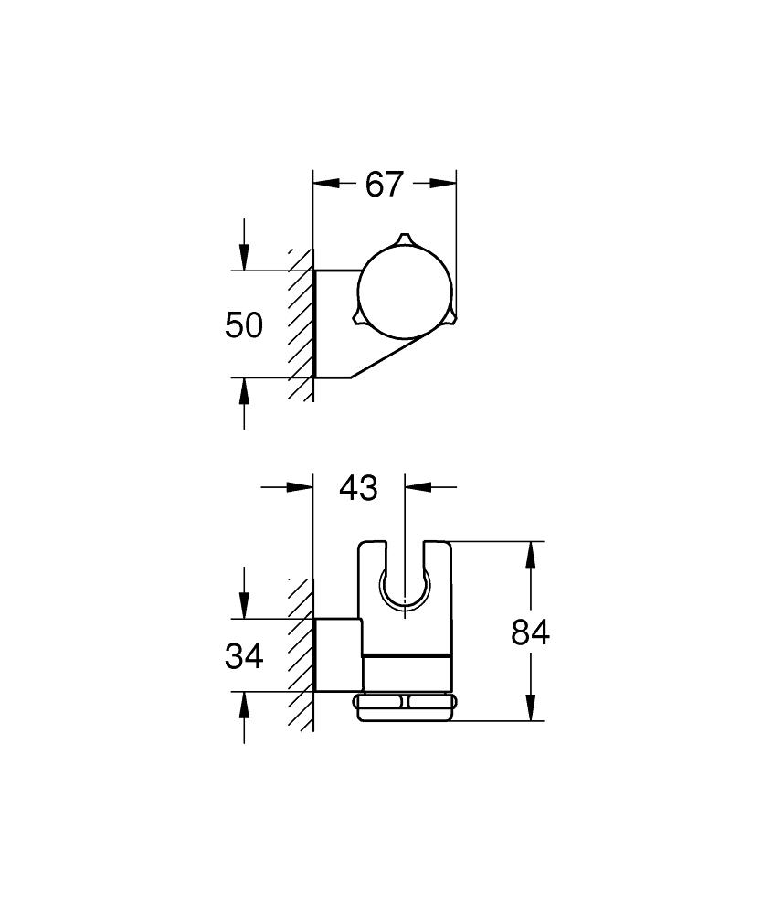 Grohe Tempesta Hareketli Duş Askısı, Mat Siyah, 275952431