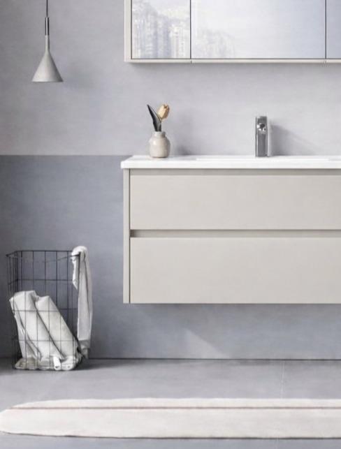 Orka Arno 100 cm Parlak Kaşmir Banyo Dolabı Alt Modül ve Lavabo (Çekmeceli) , 5008755