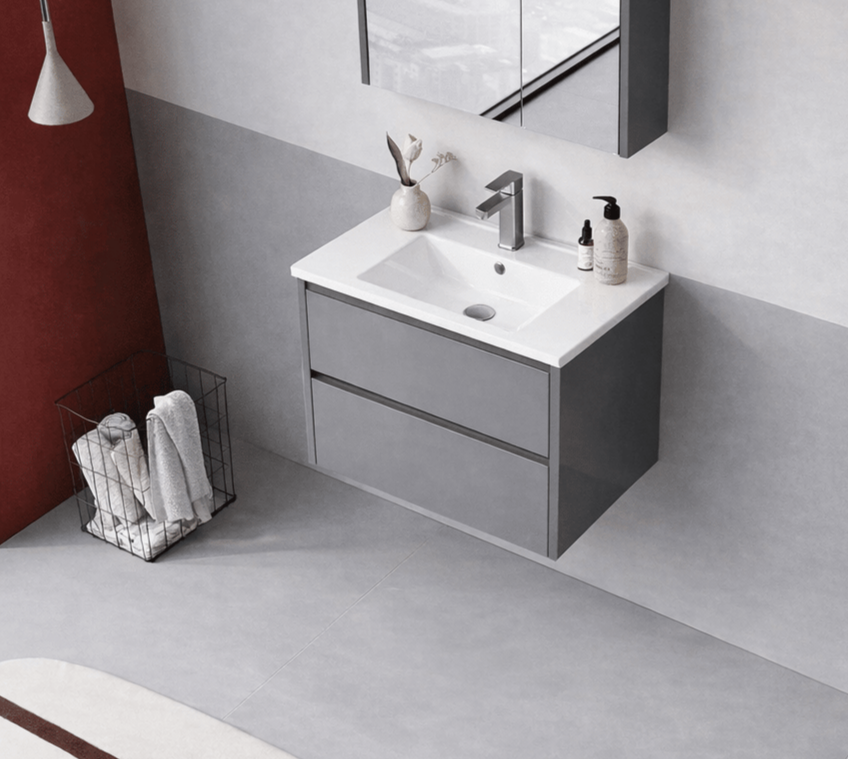 Orka Arno 65 cm Bazalt Gri Banyo Dolabı Alt Modül ve Lavabo (Çekmeceli) , 5008766