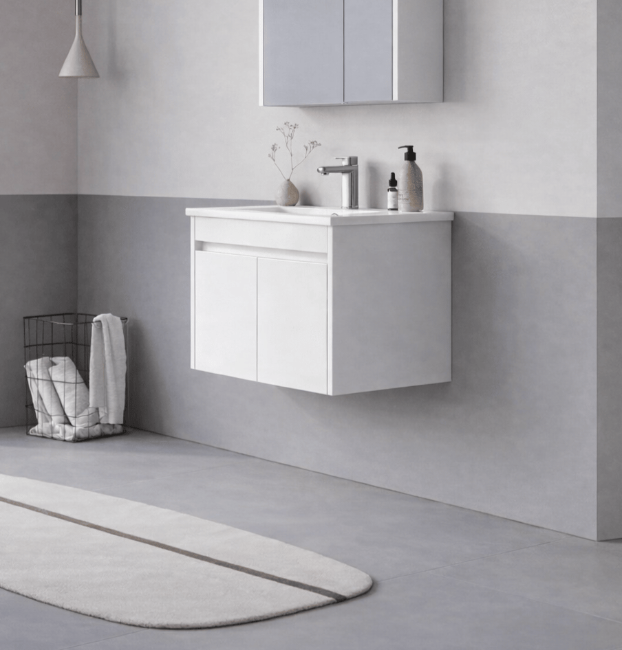 Orka Arno 65 cm Parlak Beyaz Banyo Dolabı Alt Modül ve Lavabo (Kapaklı) , 5008771