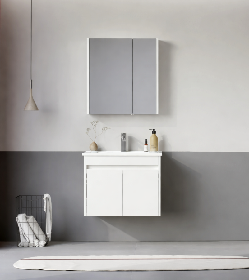 Orka Arno 65 cm Parlak Beyaz Banyo Dolabı Takımı (Kapaklı) , 5008777