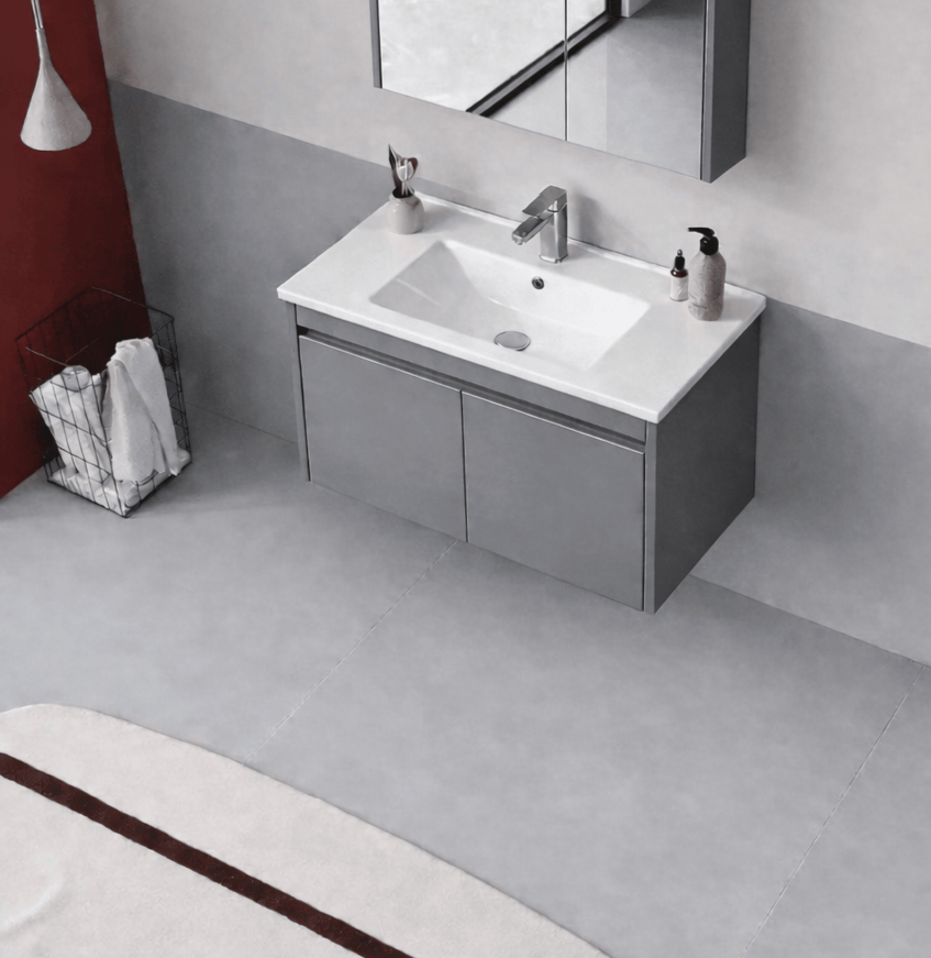 Orka Arno 85 cm Bazalt Gri Banyo Dolabı Alt Modül ve Lavabo (Kapaklı) , 5008781