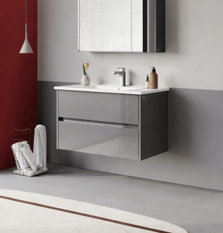 Orka Arno 85 cm Bazalt Gri Banyo Dolabı Alt Modül ve Lavabo (Çekmeceli) , 5008778