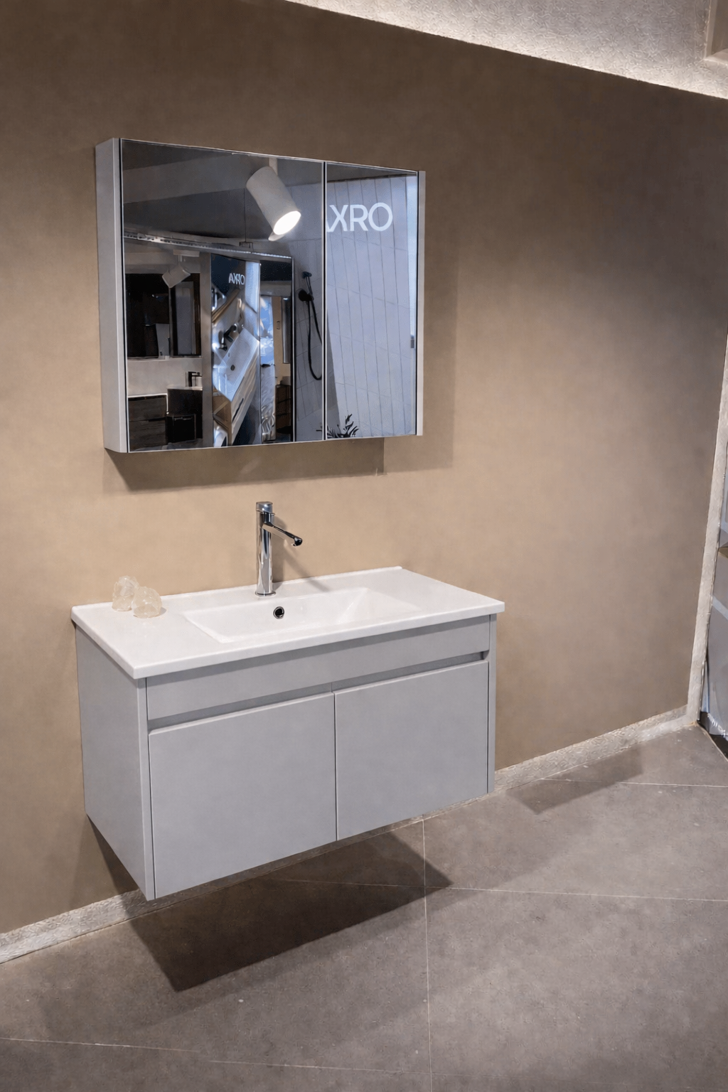 Orka Arno 85 cm Parlak Kaşmir Banyo Dolabı Takımı (Kapaklı) , 5008788