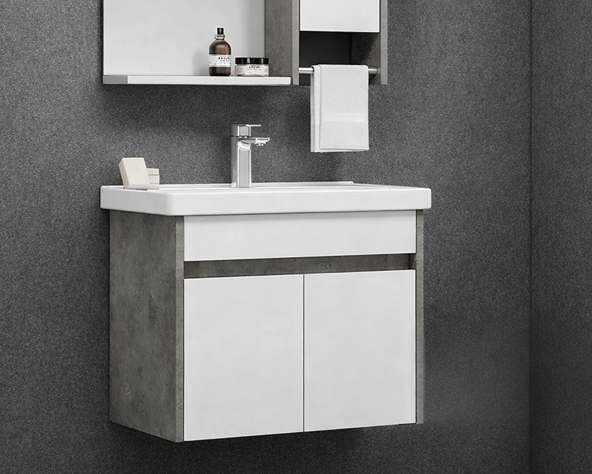 Orka Aydos 65 Cm Retro Gümüş Banyo Dolabı Alt Modül ve Lavabo , 5000968
