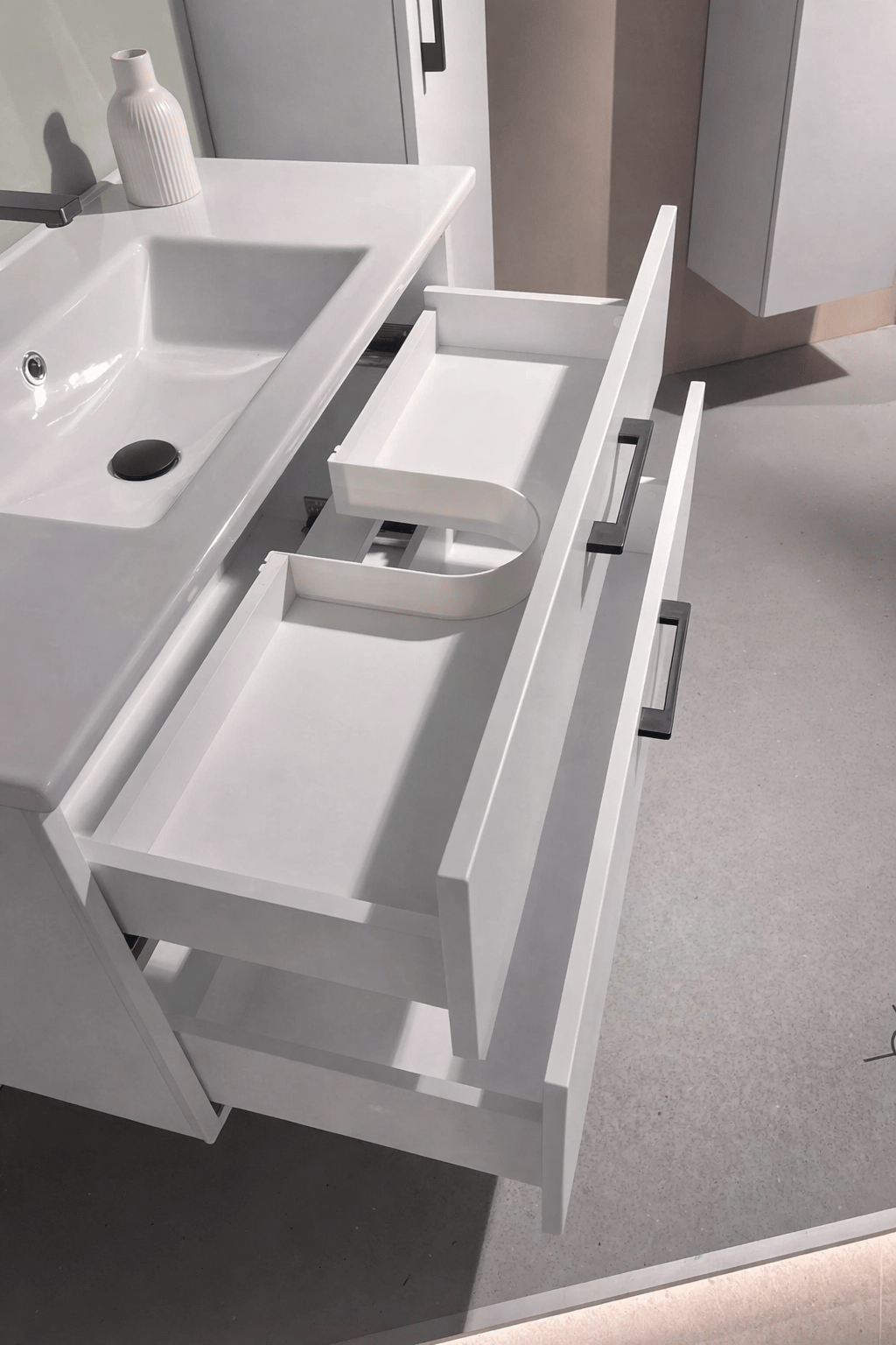 Orka Bari Banyo Dolabı Takımı, 100 cm, Mat Beyaz (Dolaplı Ayna),5006592