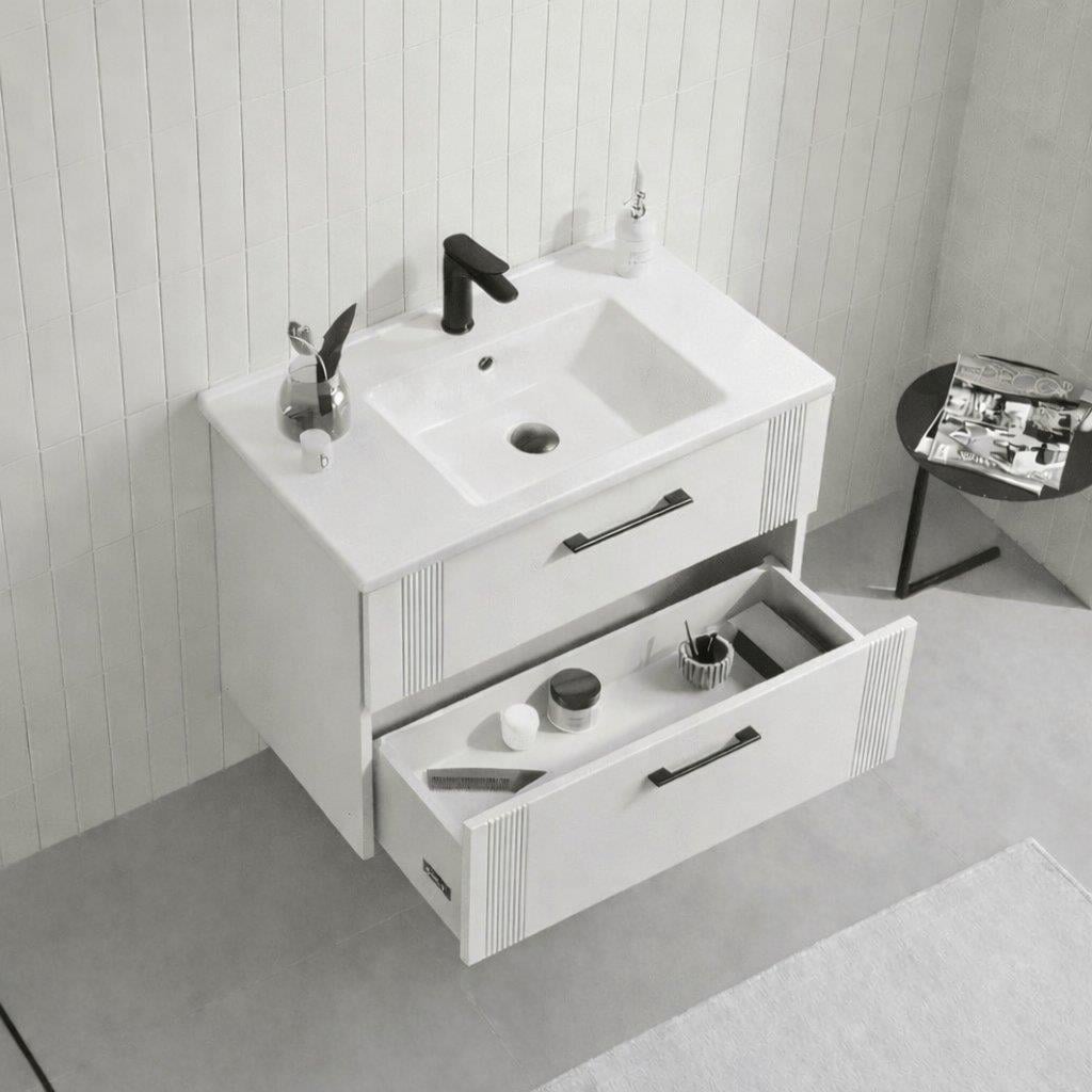 Orka Bari 65 cm Mat Kaşmir Banyo Dolabı Takımı (Dolaplı Ayna) , 5008230