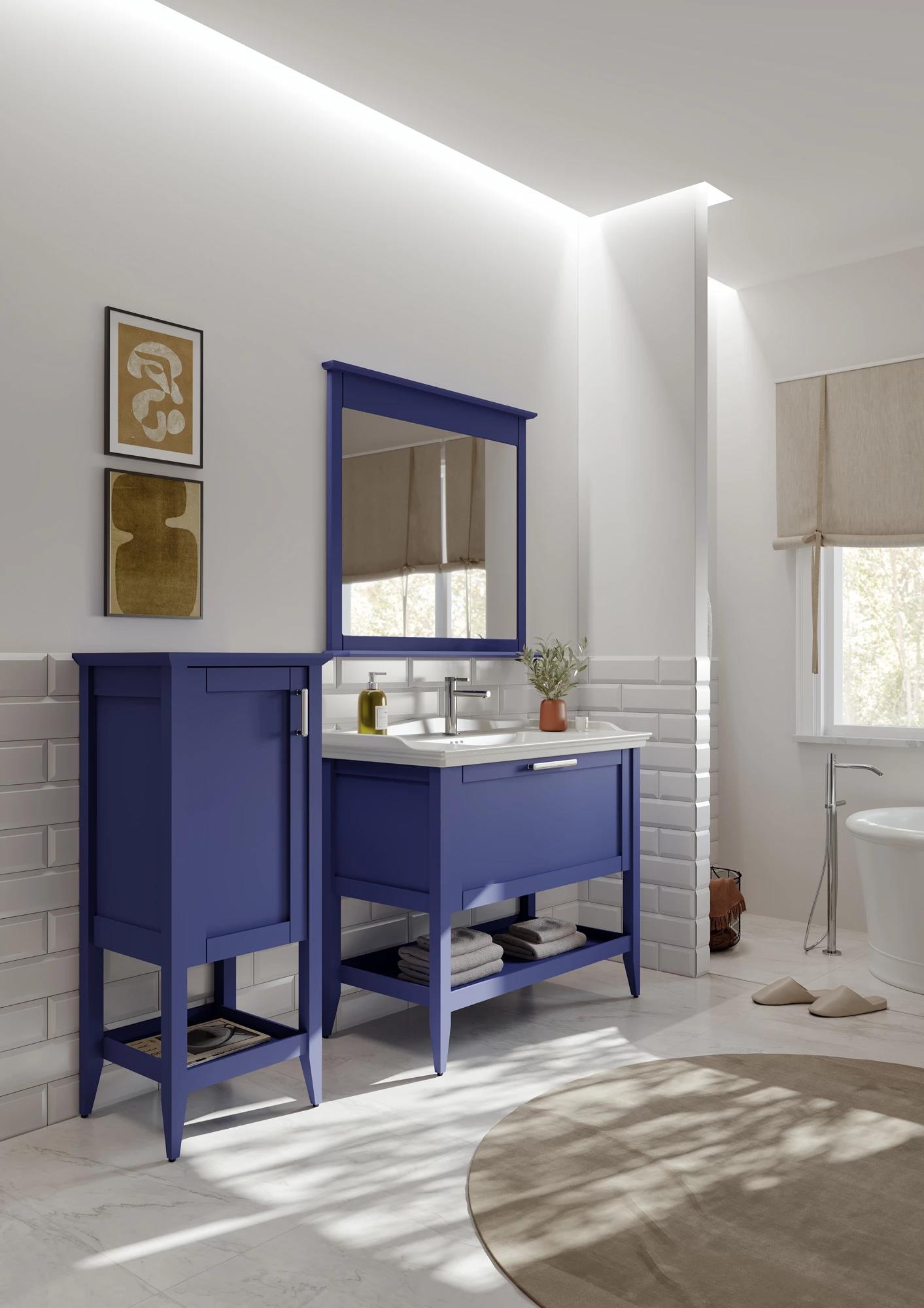 Orka Bastle 100 cm Lacivert Banyo Dolabı Takımı Ve Boy Dolabı