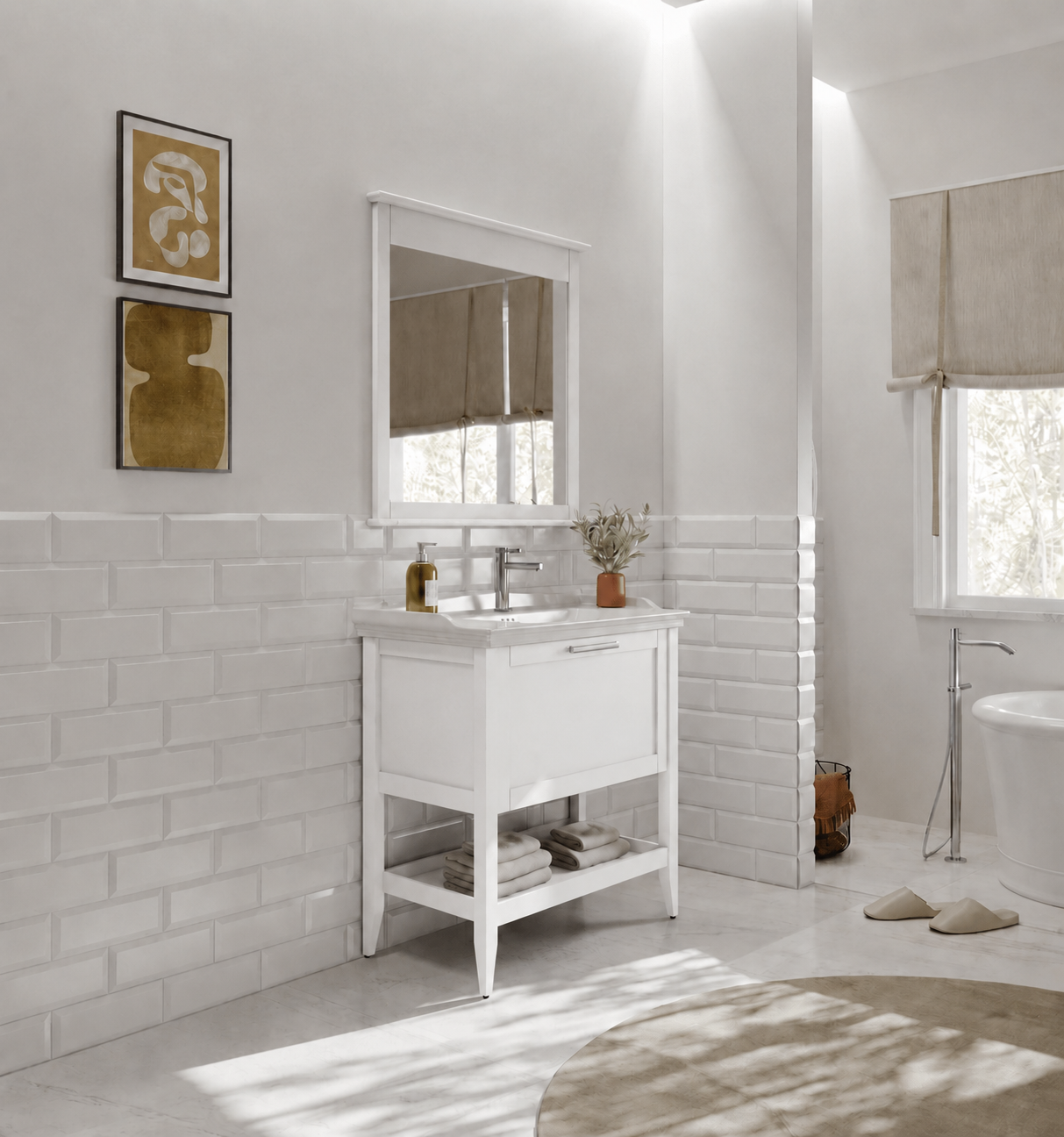 Orka Bastle Banyo Dolabı Takımı, 65 cm, Mat Beyaz, 5002563
