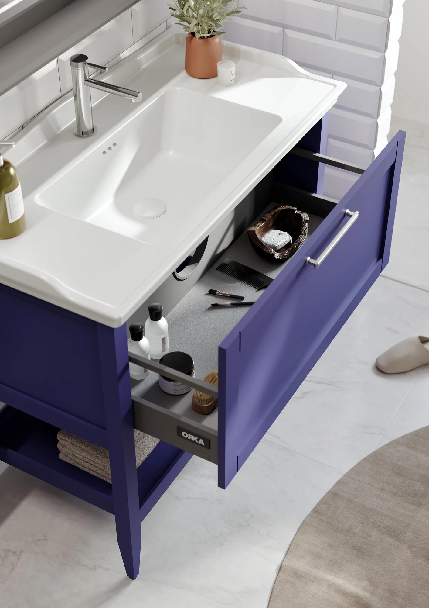 Orka Bastle 80 cm Lacivert Banyo Dolabı Takımı Ve Boy Dolabı