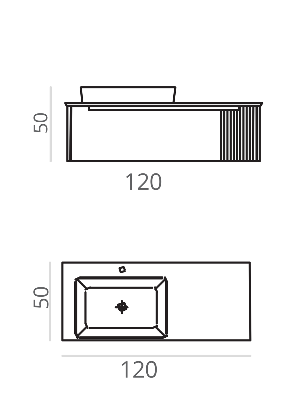 Orka Biella 120 cm Mat Pudra Banyo Dolabı Alt Modül ve Lavabo