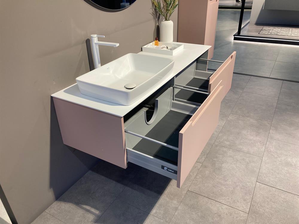 Orka Biella 140 cm Pudra Banyo Dolabı Alt Modül ve Lavabo
