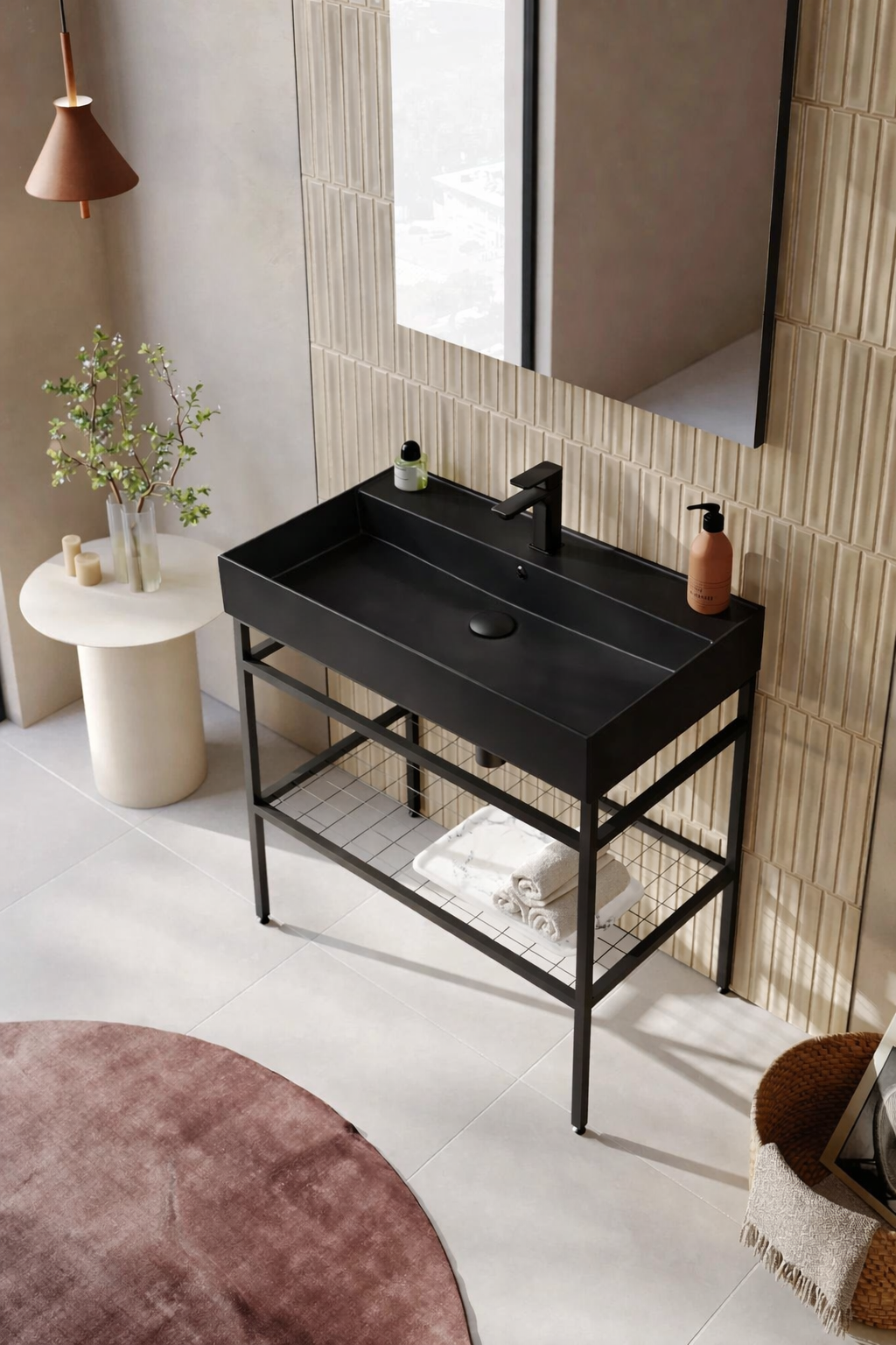 Orka CapeTown Banyo Dolabı Takımı, 80 cm (Mat Siyah Lavabo), 5004886