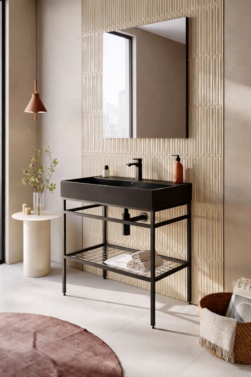 Orka CapeTown Banyo Dolabı Takımı, 80 cm (Mat Siyah Lavabo), 5004886