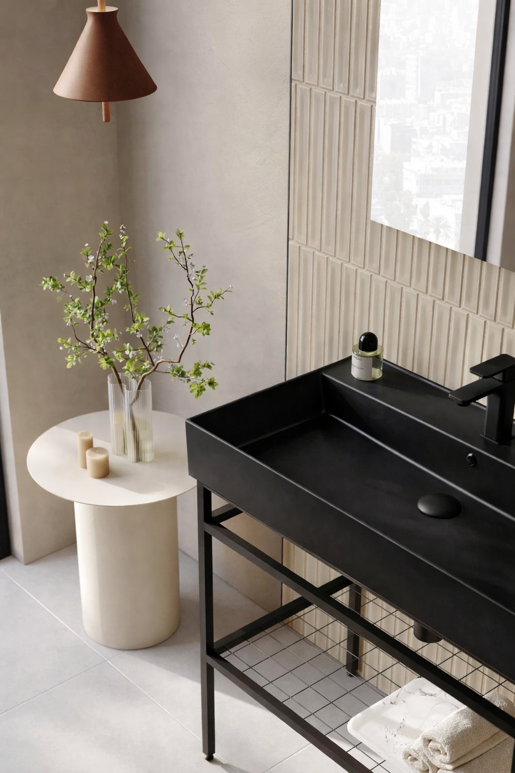 Orka CapeTown Banyo Dolabı Takımı, 80 cm (Mat Siyah Lavabo), 5004886