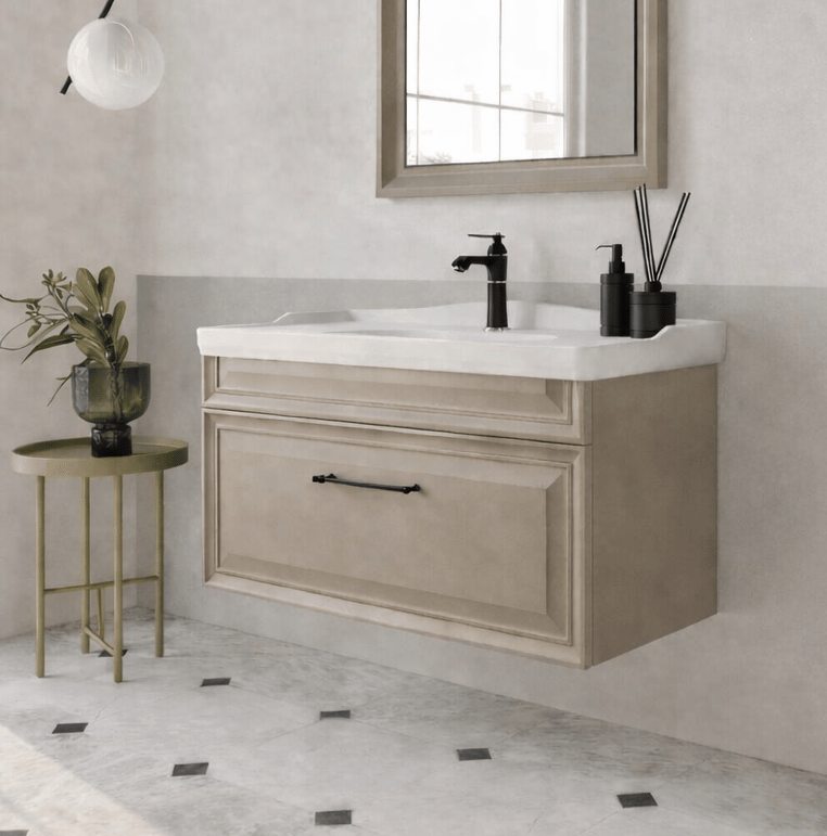 Orka Design 105 cm Banyo Dolabı Alt Modül ve Lavabo Lake Mat Vizon , 5009230