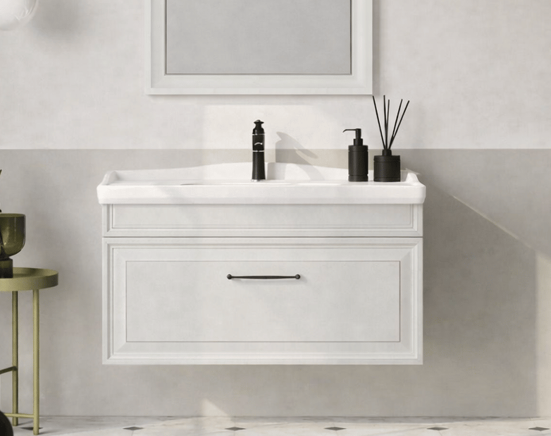 Orka Design 105 cm Banyo Dolabı Alt Modül ve Lavabo Lake Mat Kaşmir , 5007868