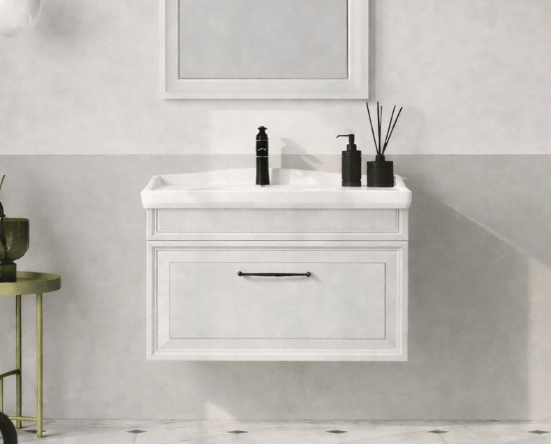 Orka Design 85 cm Banyo Dolabı Alt Modül ve Lavabo Lake Mat Kaşmir , 5007882