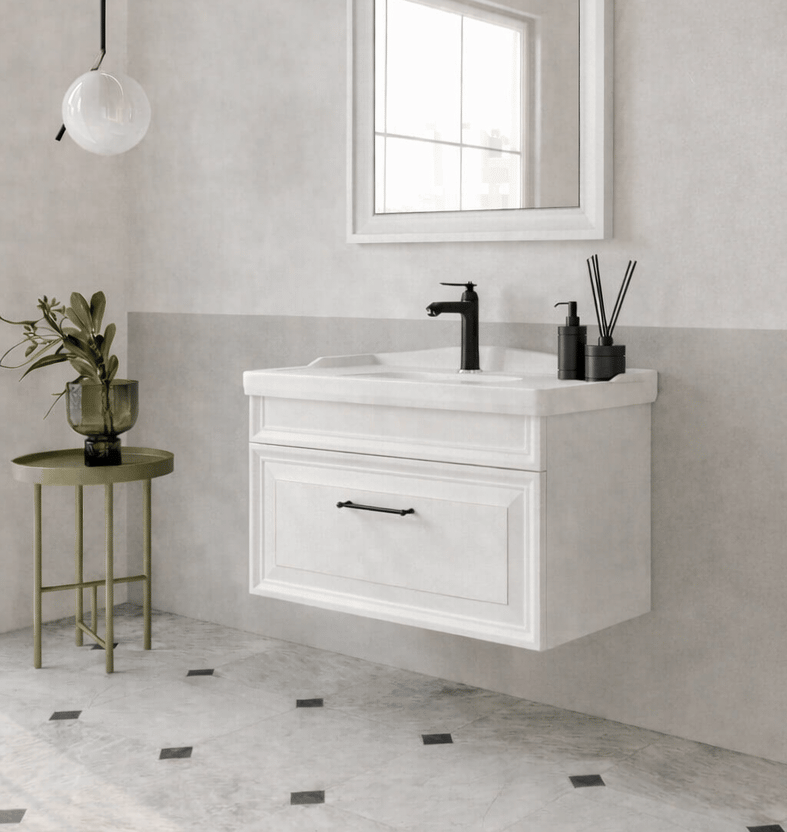 Orka Design 85 cm Banyo Dolabı Alt Modül ve Lavabo Lake Mat Kaşmir , 5007882