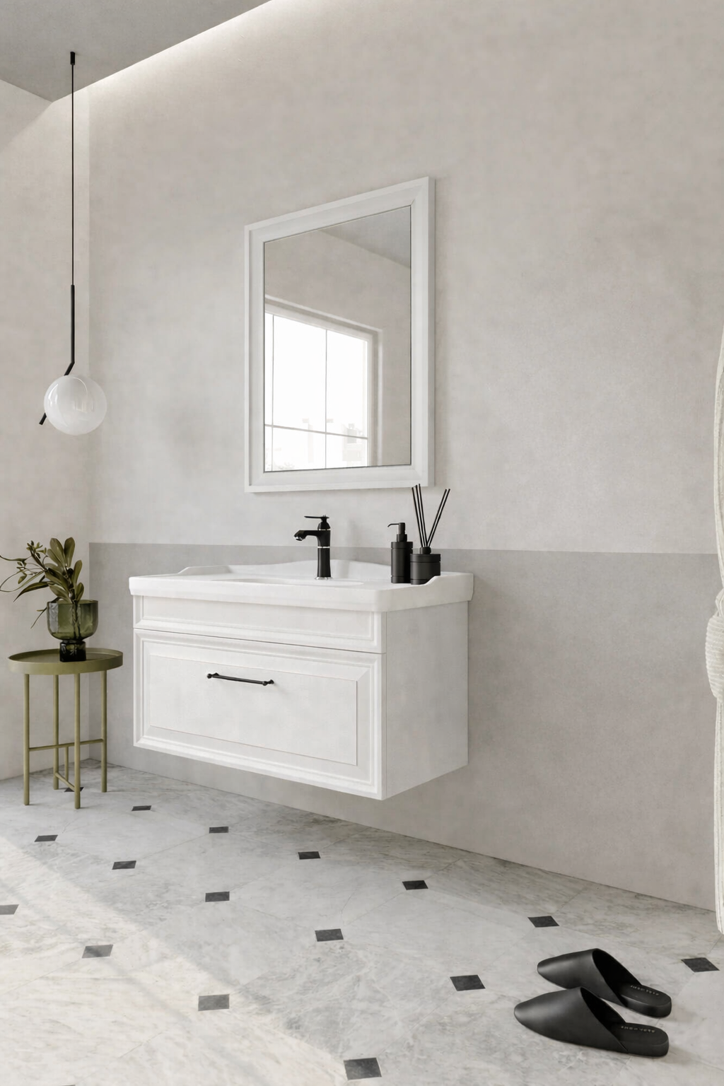 Orka Design Banyo Dolabı Takımı, 105 cm, Lake Mat Kaşmir, 5005353
