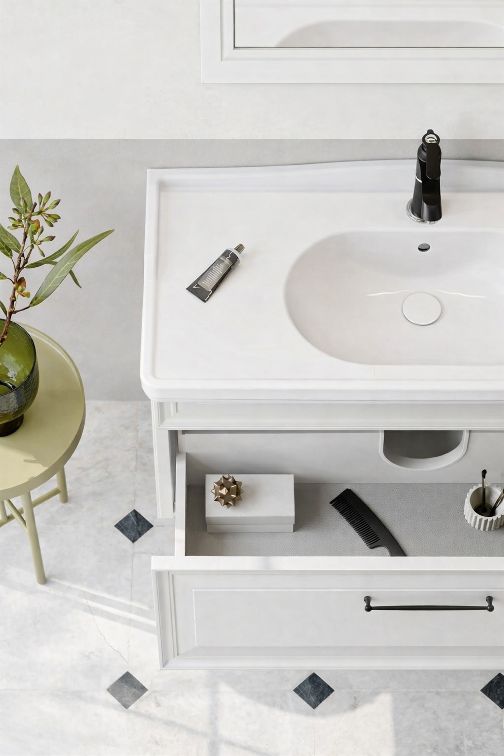 Orka Design Banyo Dolabı Takımı, 105 cm, Lake Mat Kaşmir, 5005353