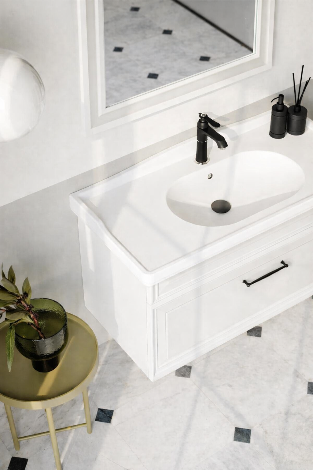 Orka Design Banyo Dolabı Takımı, 105 cm, Lake Mat Kaşmir, 5005353