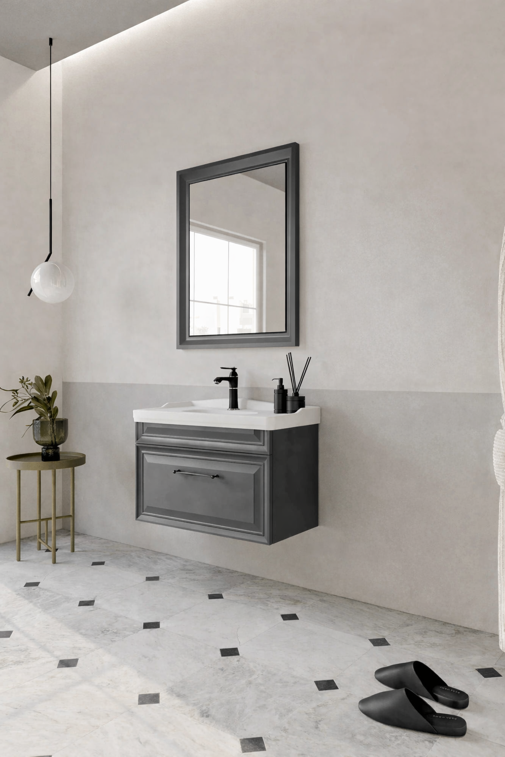 Orka Design Banyo Dolabı Takımı, 85 cm, Lake Mat Antrasit, 5000280