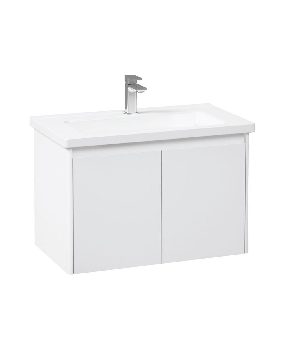 Orka Düden 80 cm Beyaz Kapaklı Banyo Dolabı Takımı