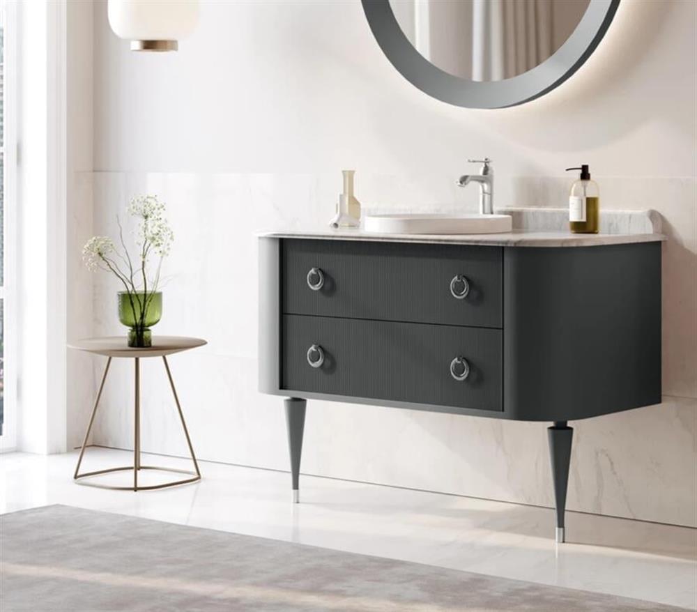 Orka Felice 100 cm Siyah Banyo Dolabı Alt Modül ve Lavabo