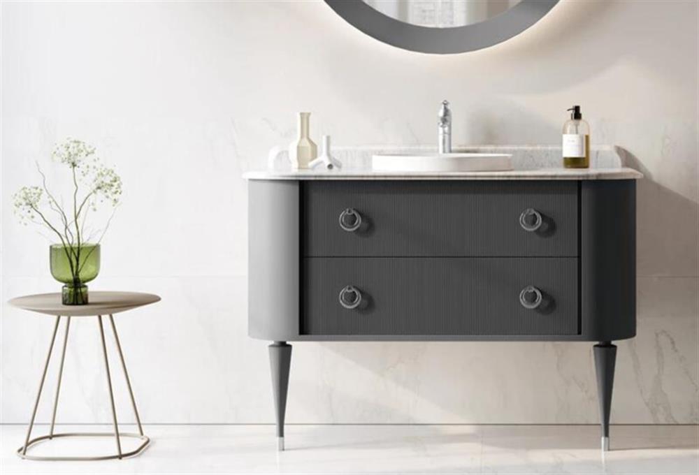 Orka Felice 100 cm Siyah Banyo Dolabı Alt Modül ve Lavabo
