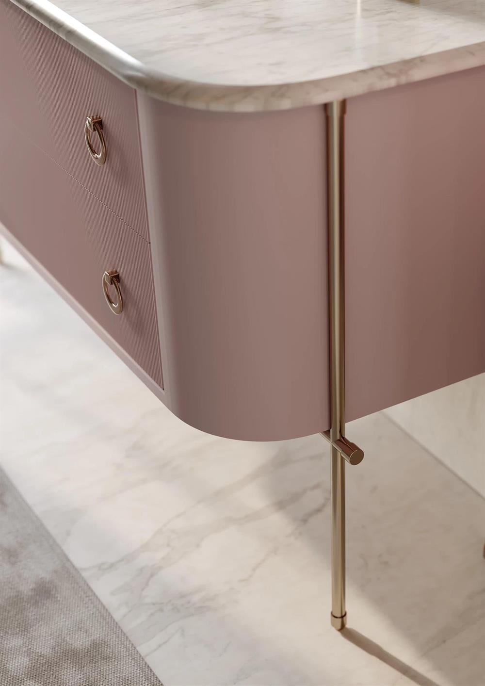 Orka Felice 140 cm Pudra Banyo Dolabı Alt Modül ve Lavabo