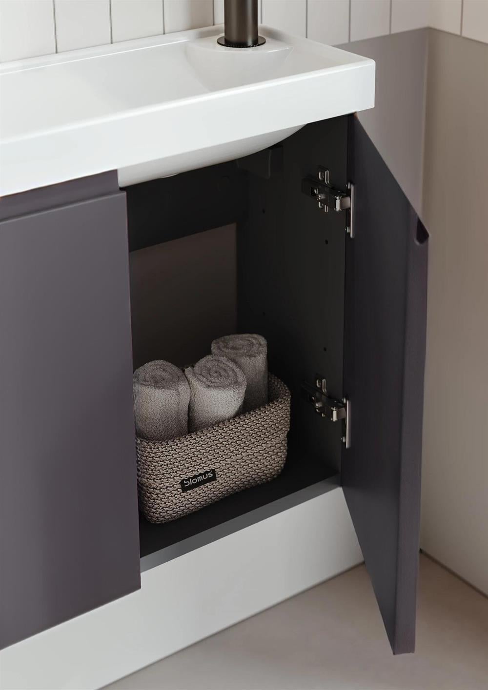 Orka Ferla 110 cm Antrasit Banyo Dolabı Alt Modül ve Lavabo