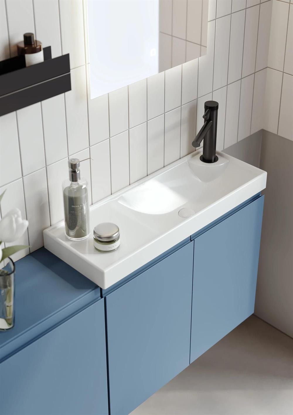 Orka Ferla 110 cm Mavi Banyo Dolabı Alt Modül ve Lavabo