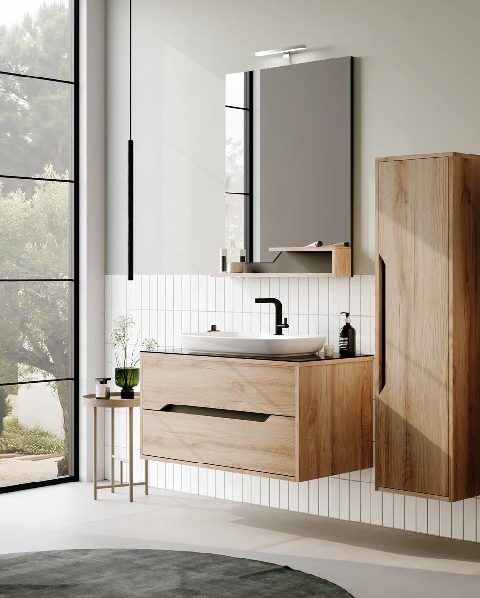 Orka Galia Banyo Dolabı Takımı, 100 cm, Legnano (Led Aydınlatmalı Ayna), 5000313