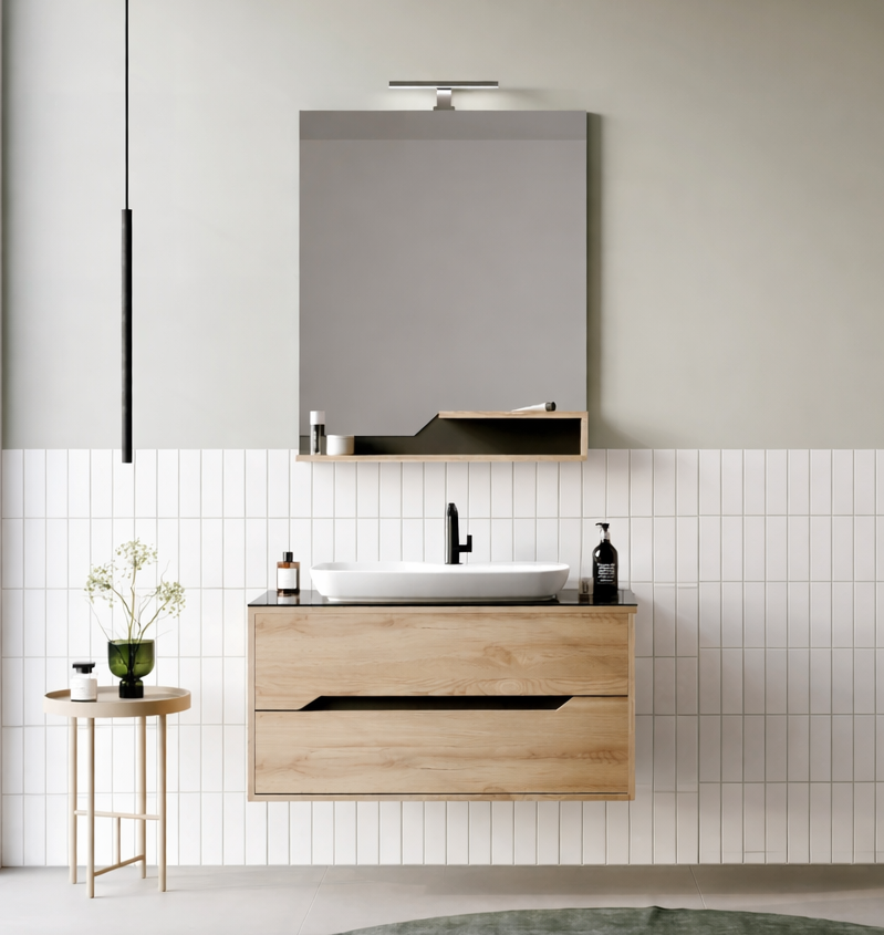 Orka Galia Banyo Dolabı Takımı, 100 cm, Legnano (Led Aydınlatmalı Ayna), 5000313