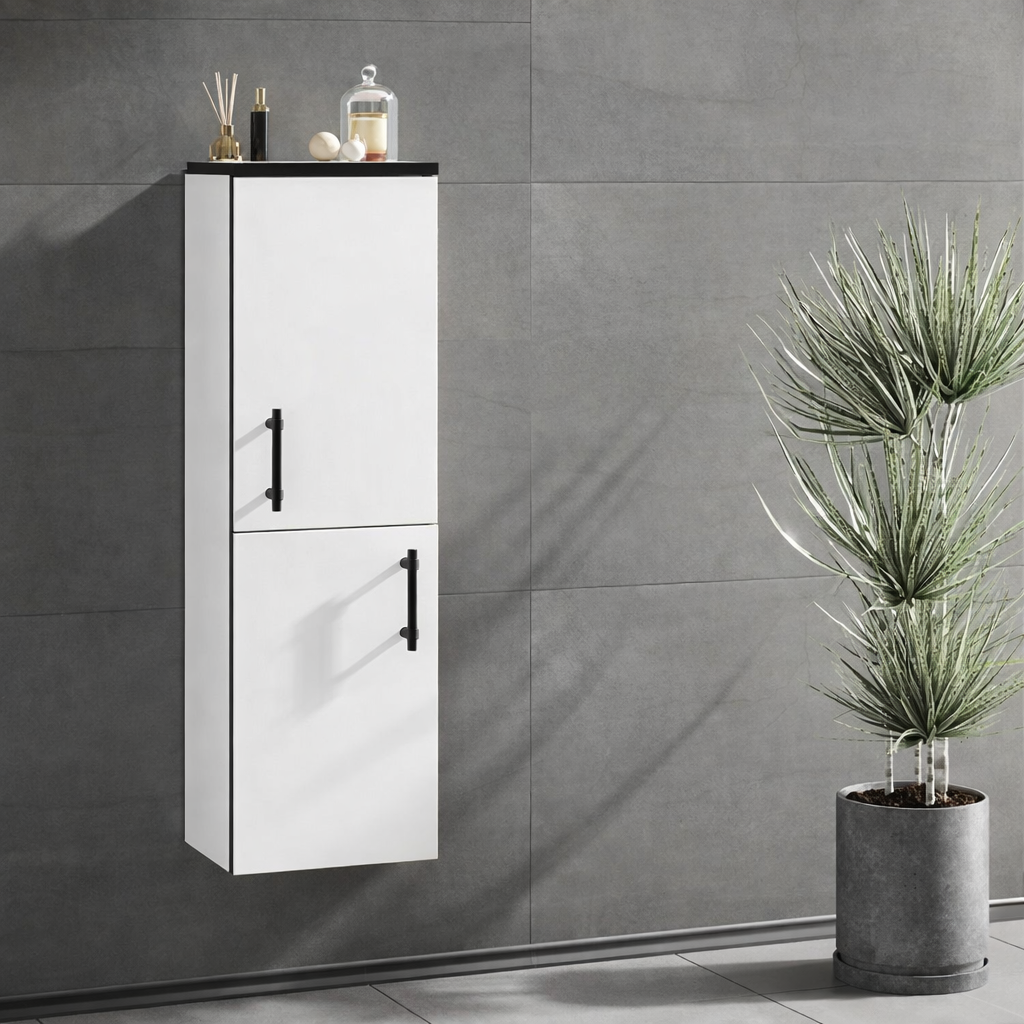 Orka Knidos 30 cm Beyaz Banyo Boy Çamaşır Dolabı, 3000986