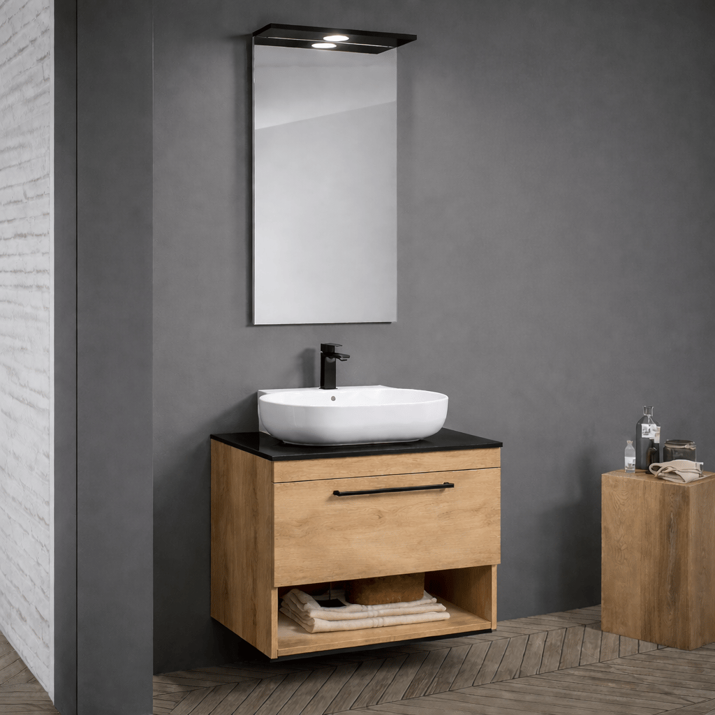 Orka Knidos Banyo Dolabı Takımı, 70 cm, Legnona (Led Spotlu Ayna), 5000345