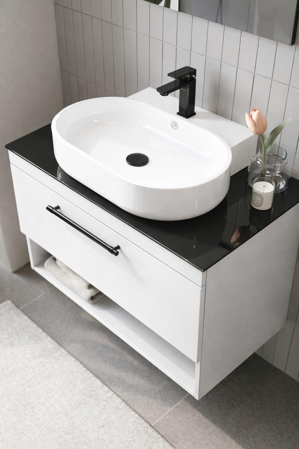 Orka Knidos 90 cm Beyaz Banyo Dolabı Alt Modül ve Lavabo, 5001384