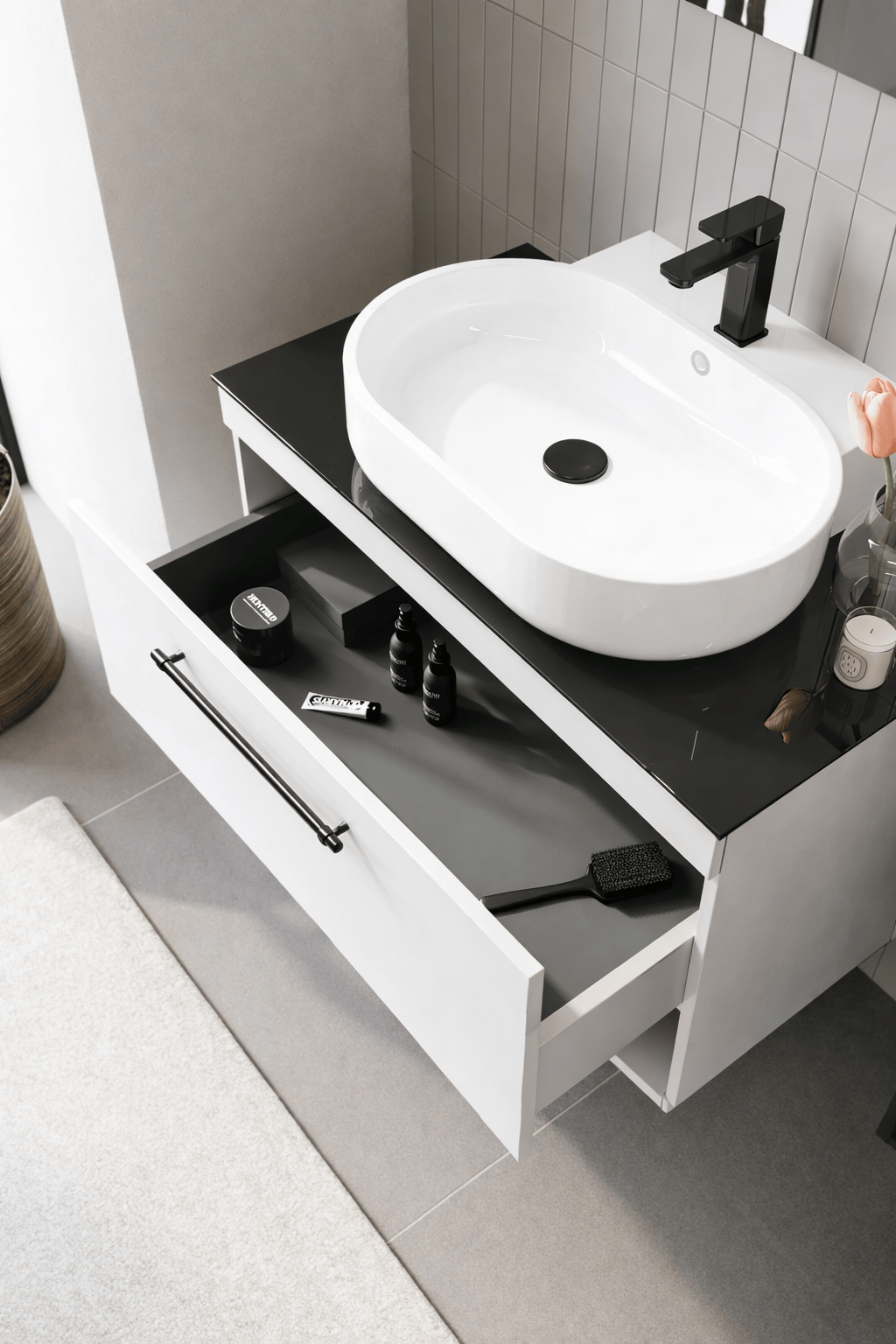 Orka Knidos 90 cm Beyaz Banyo Dolabı Alt Modül ve Lavabo, 5001384