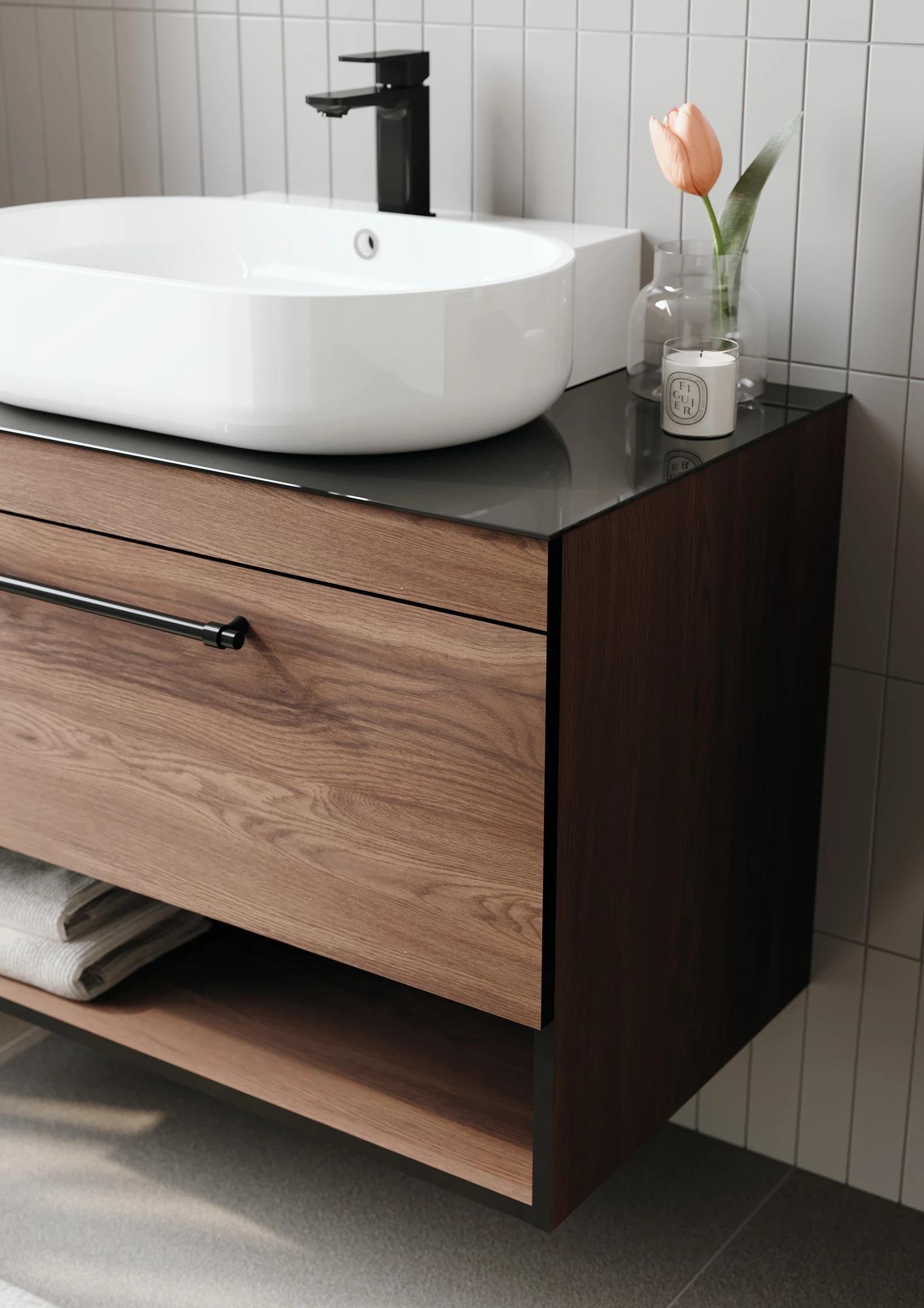 Orka Knidos Banyo Dolabı Takımı, 90 cm, Navaro (Dolaplı Ayna), 5000350