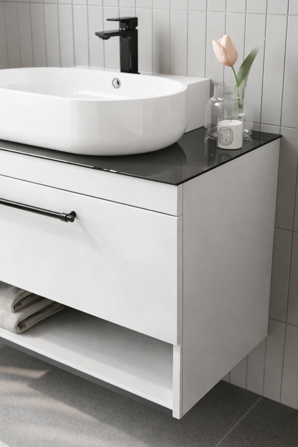 Orka Knidos Banyo Dolabı Takımı, 90 cm, Beyaz (Dolaplı Ayna), 5000348