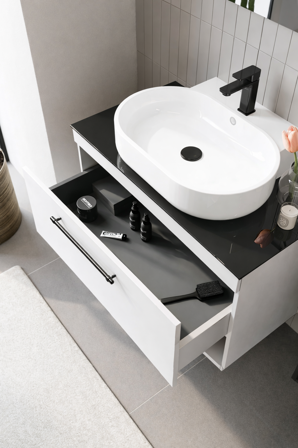 Orka Knidos Banyo Dolabı Takımı, 90 cm, Beyaz (Dolaplı Ayna), 5000348