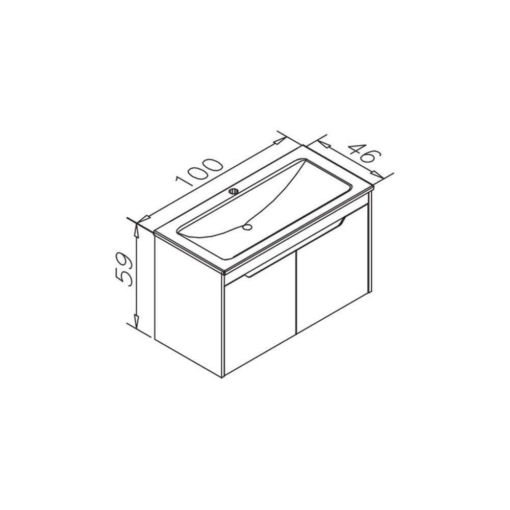 Orka Lago 100 cm Beyaz Banyo Dolabı Alt Modül ve Lavabo